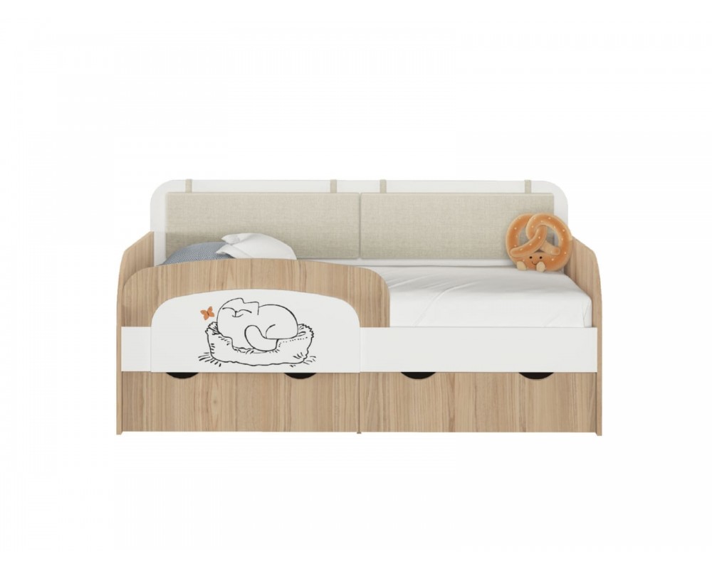 Кровать-тахта Кот малая с подушками с бортиком Кровать-тахта Кот малая с подушками с бортиком-3