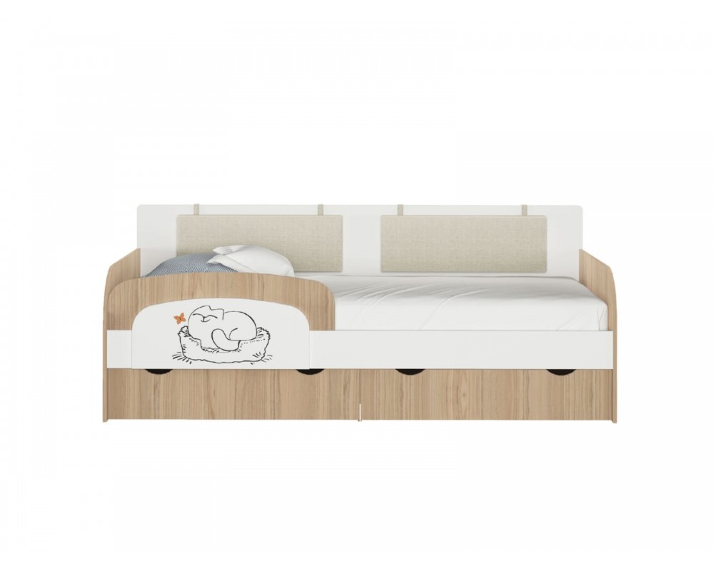 Кровать-тахта Кот с подушками с бортиком Кровать-тахта Кот с подушками с бортиком-2