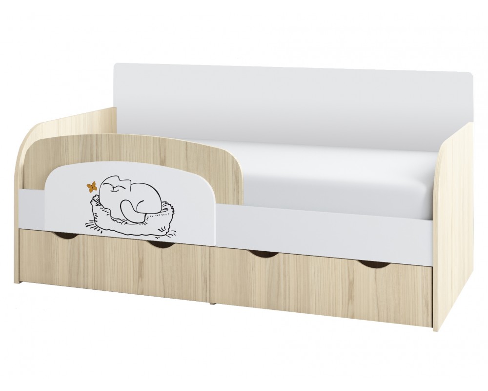 Кровать-тахта Кот малая с подушками с бортиком Кровать-тахта Кот малая с подушками с бортиком-2