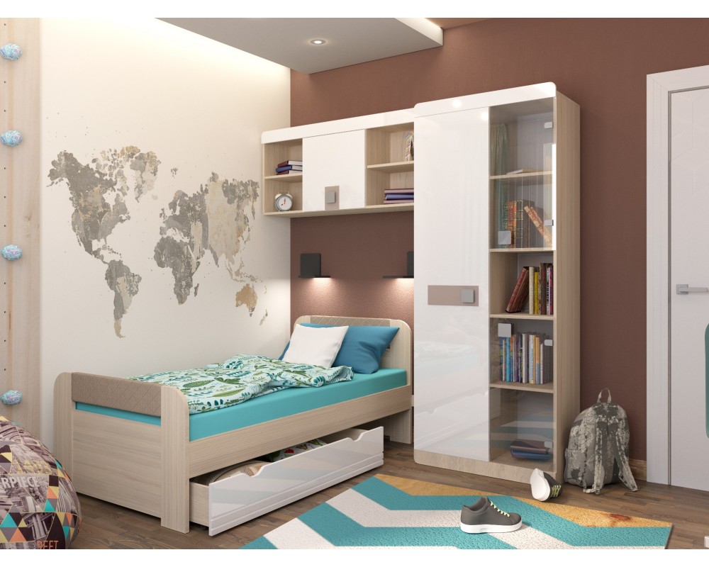 Полка навесная малая Стиль Кофе с молоком Полка навесная малая Стиль Кофе с молоком-2