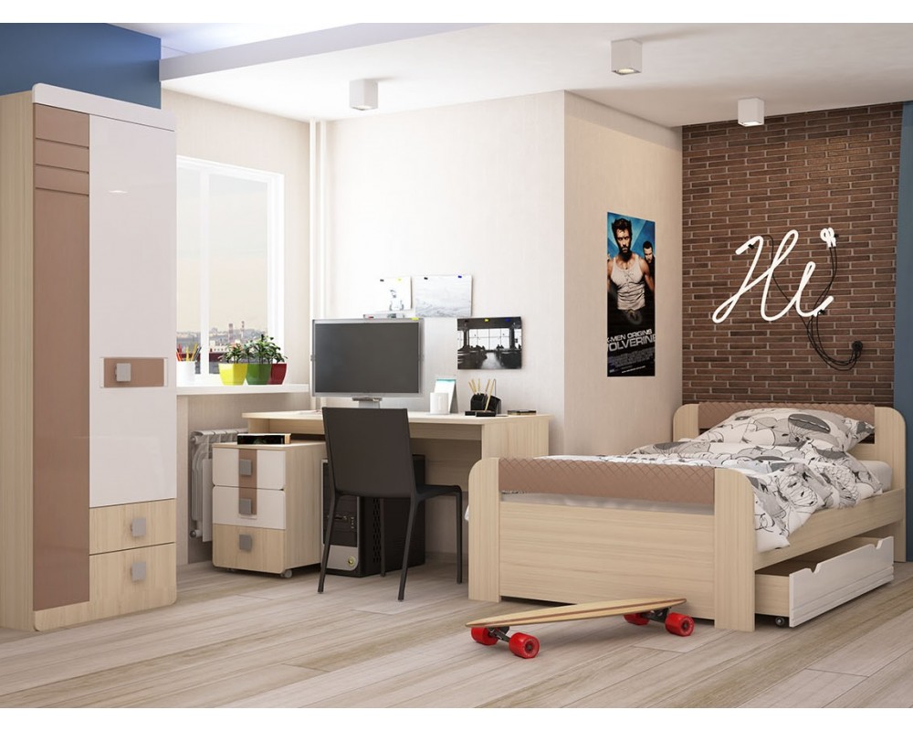 Кровать Стиль Кофе с молоком Кровать Стиль Кофе с молоком-4