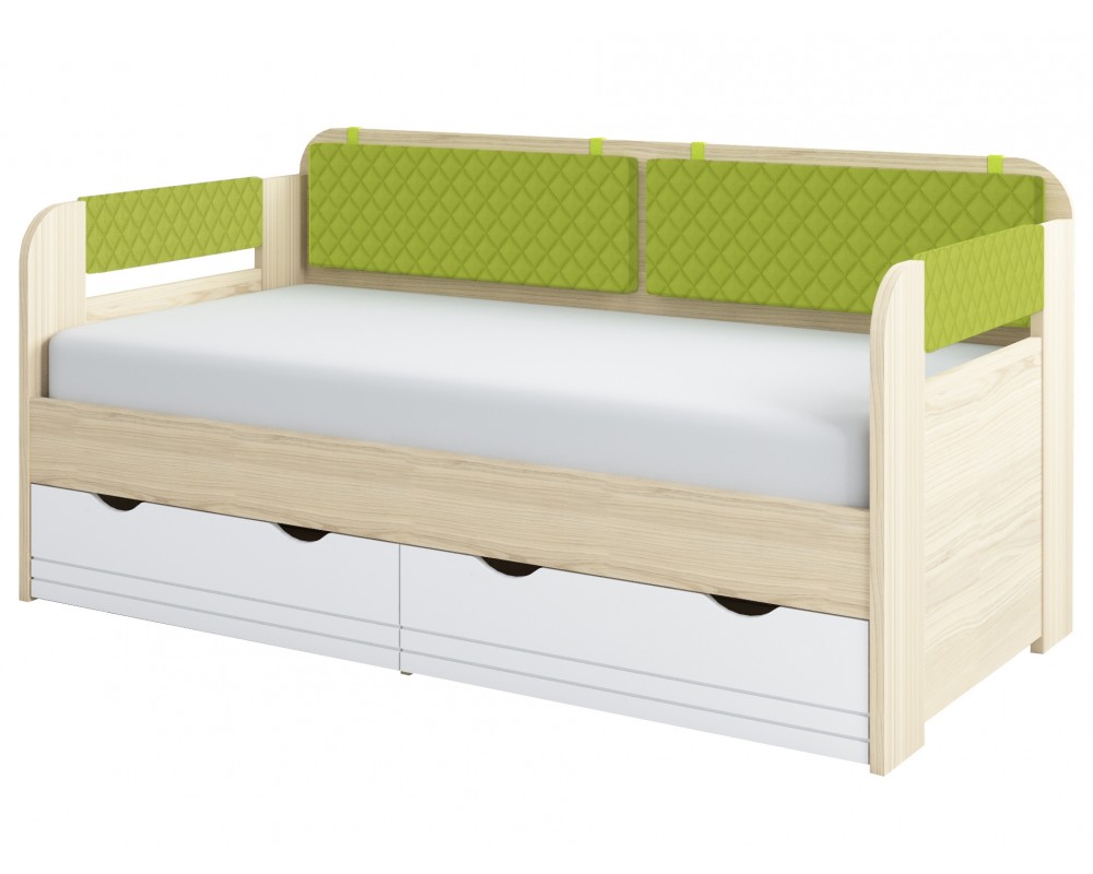 Кровать-тахта малая Стиль Лайм с бортиком с подушками Кровать-тахта малая Стиль Лайм с бортиком с подушками-1