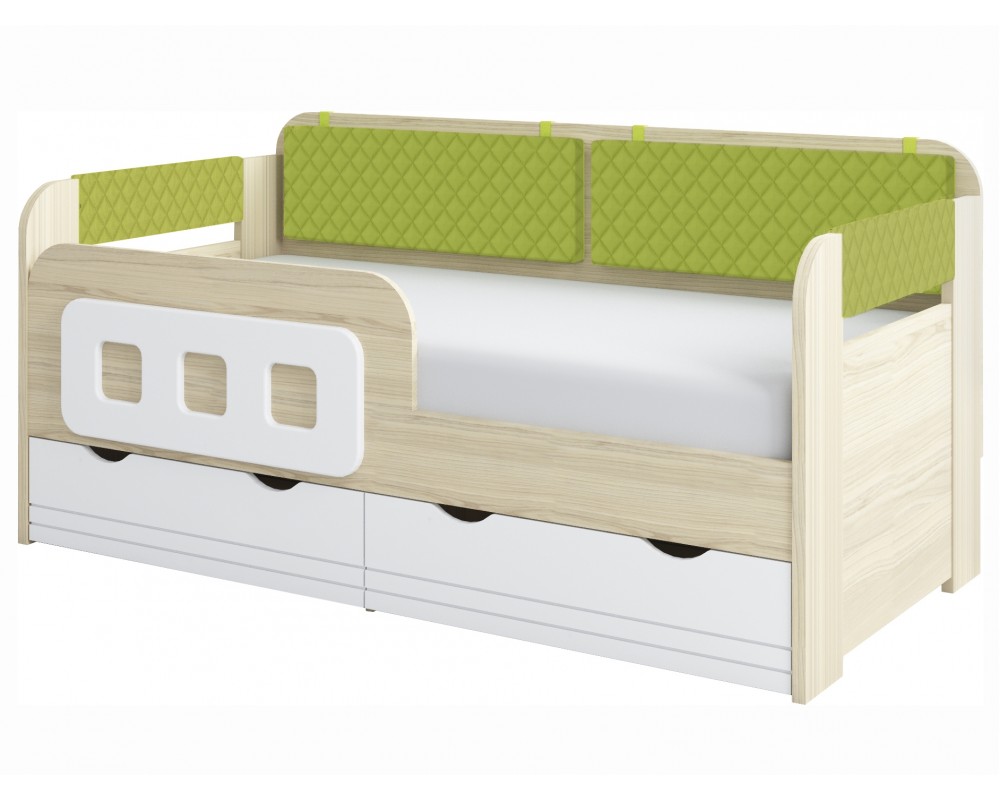 Кровать-тахта малая Стиль Лайм с бортиком с подушками Кровать-тахта малая Стиль Лайм с бортиком с подушками-0