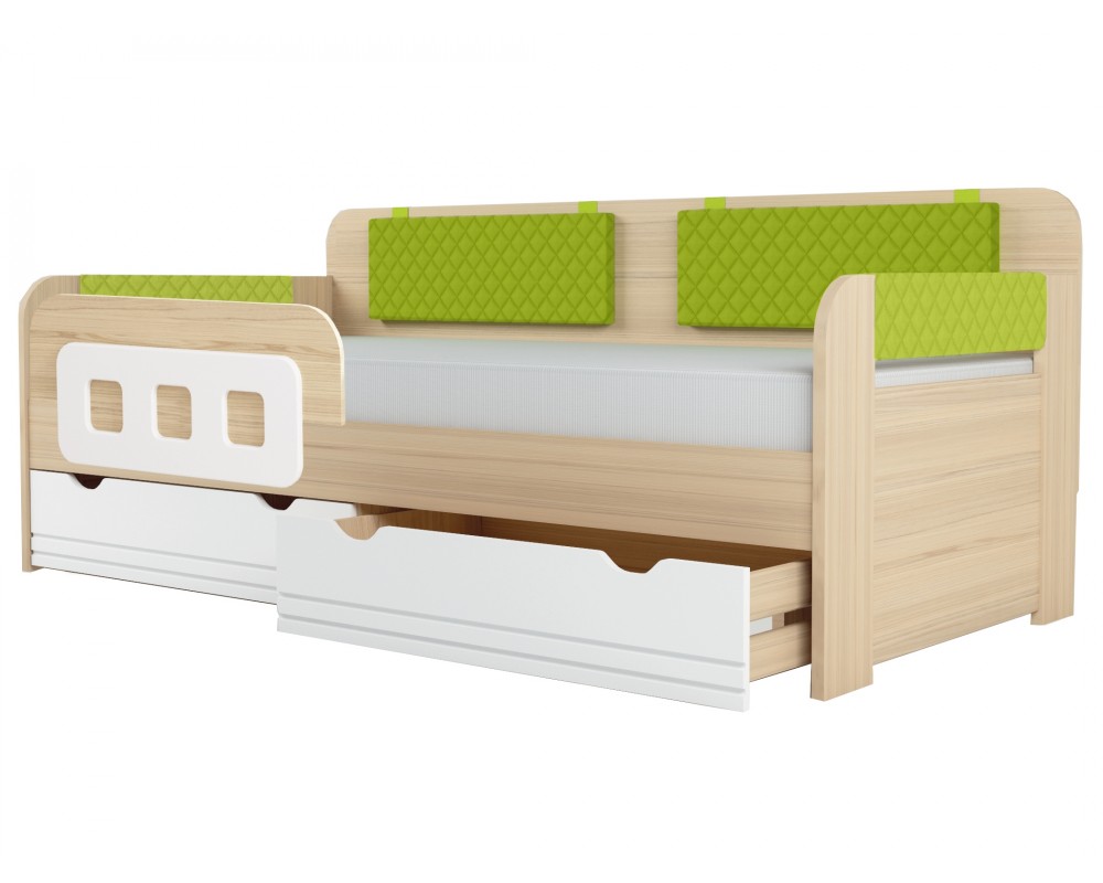 Кровать-тахта Стиль Лайм с подушками с бортиком Кровать-тахта Стиль Лайм с подушками с бортиком-0