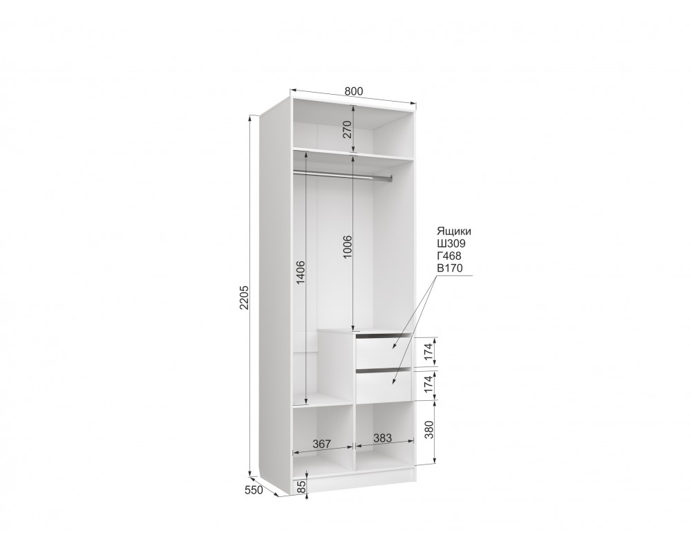 Шкаф двухдверный Чарли Белый Шкаф двухдверный Чарли Белый-2