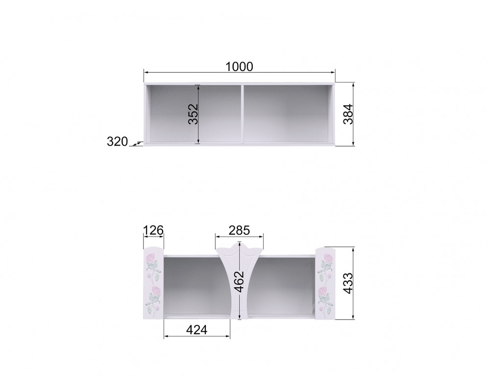 Полка навесная Розалия малая Полка навесная Розалия малая-3