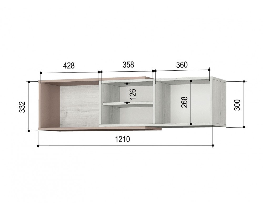 Полка навесная Зефир малая Полка навесная Зефир малая-1