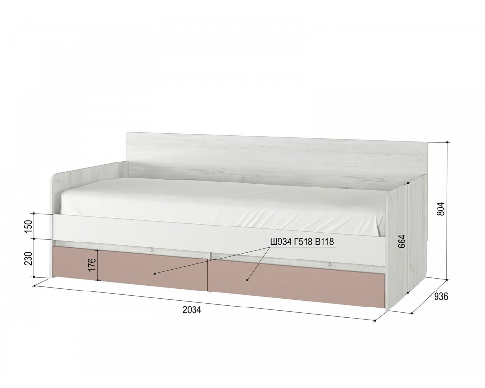 Кровать-тахта Зефир голубой с подушками Кровать-тахта Зефир голубой с подушками-1