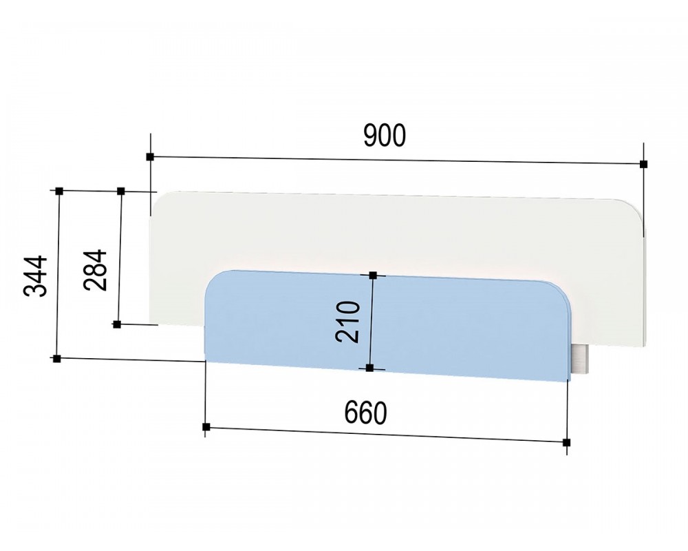 Кровать-тахта Зефир голубой малая с бортиком-3