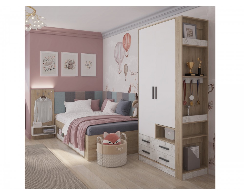 Шкаф двухдверный и стеллаж Алиса Шкаф двухдверный и стеллаж Алиса-3