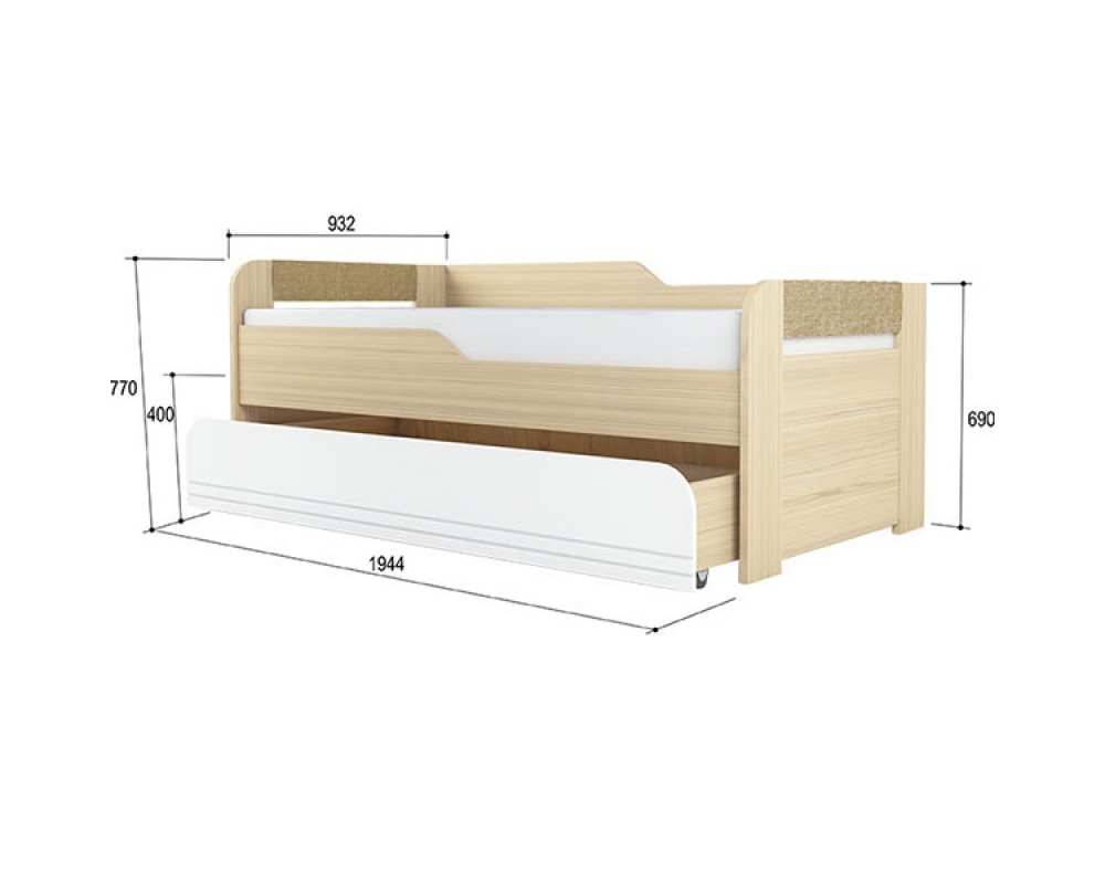 Кровать 2-уровневая Стиль Кофе с молоком Кровать 2-уровневая Стиль Кофе с молоком-4