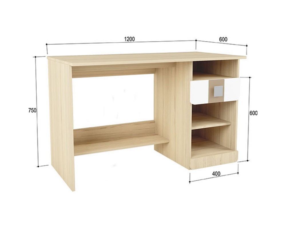 Стол письменный Стиль с ящиками Кофе с молоком Стол письменный Стиль с ящиками Кофе с молоком-1