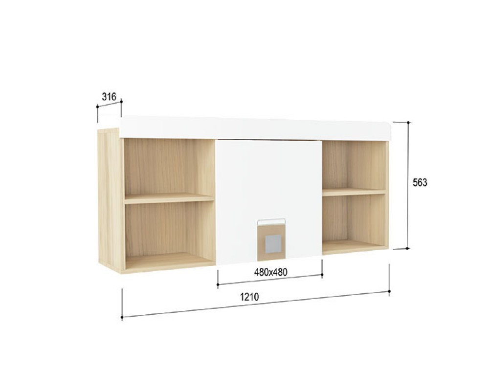 Полка навесная малая Стиль Кофе с молоком Полка навесная малая Стиль Кофе с молоком-1